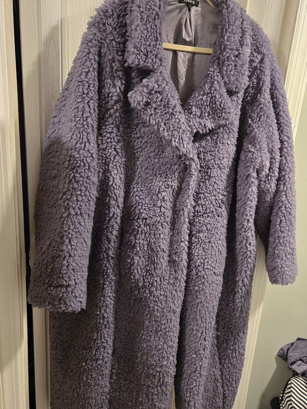 Torrid Lavender Teddy Coat - Plush Faux-Shearling Coat